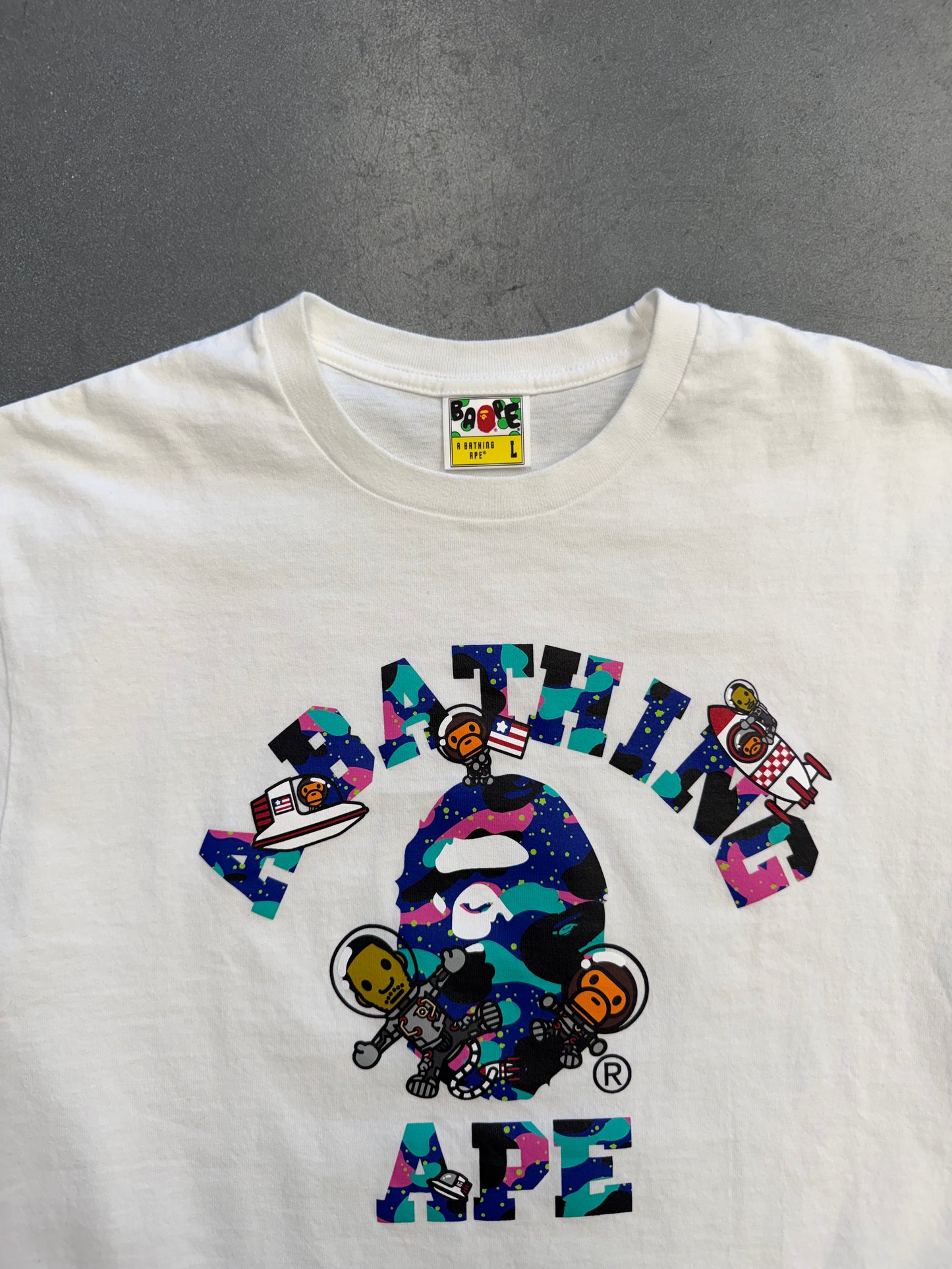 SS21 BAPE X KID CUDI COLLEGE MOON MAN TEE