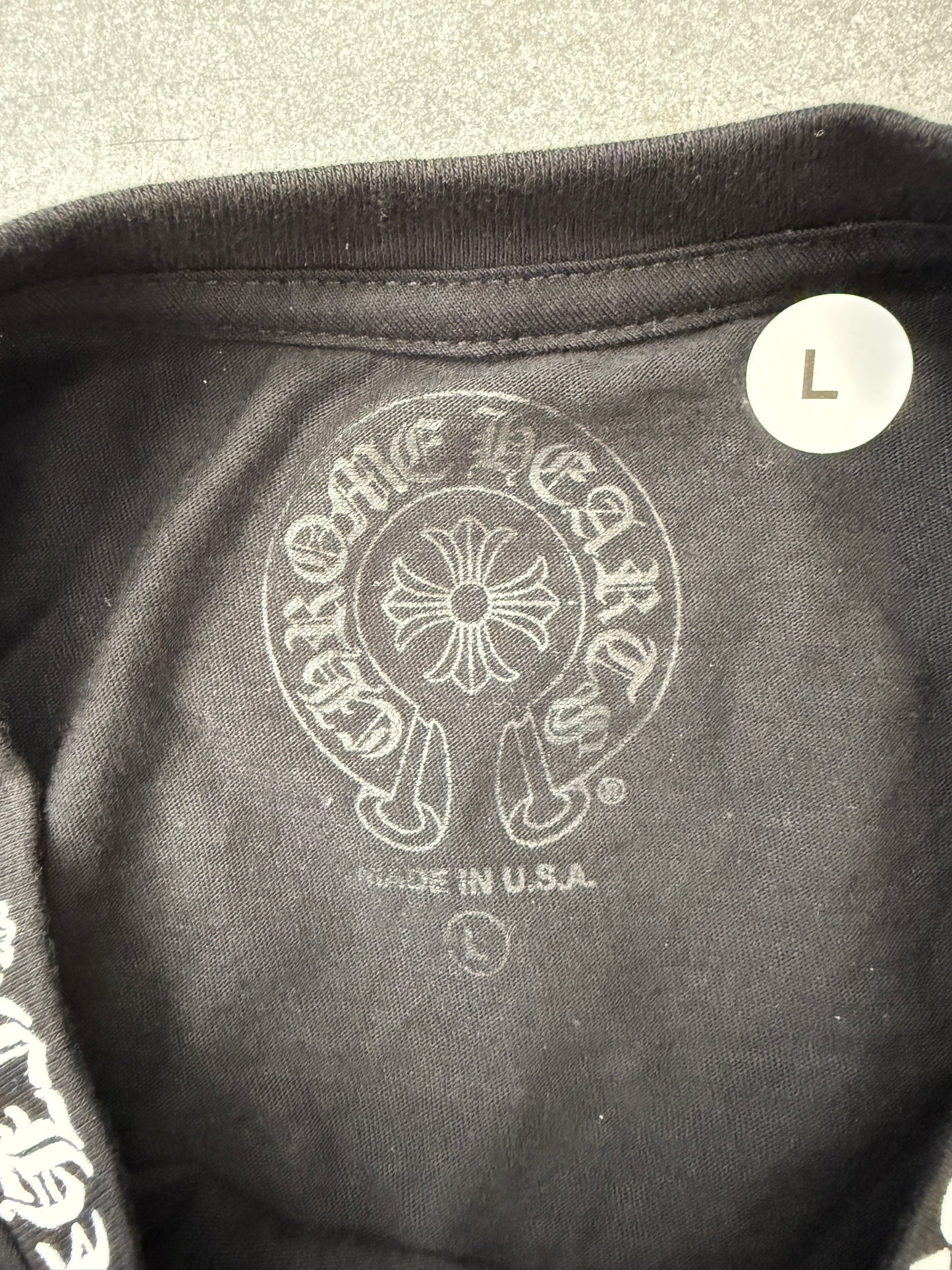 CHROME HEARTS COLLAR PRINT LONG SLEEVE POCKET TEE