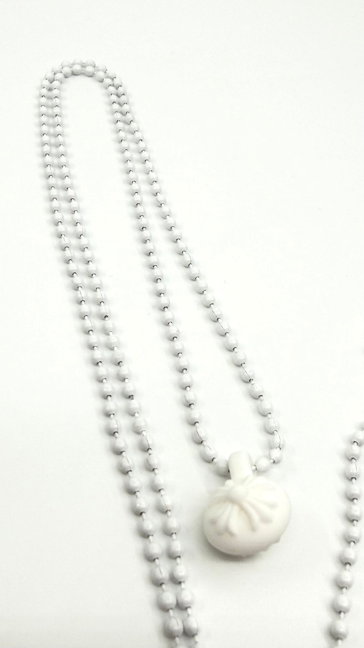 CHROME HEARTS SILICONE CH CROSS BALL NECKLACE - WHITE