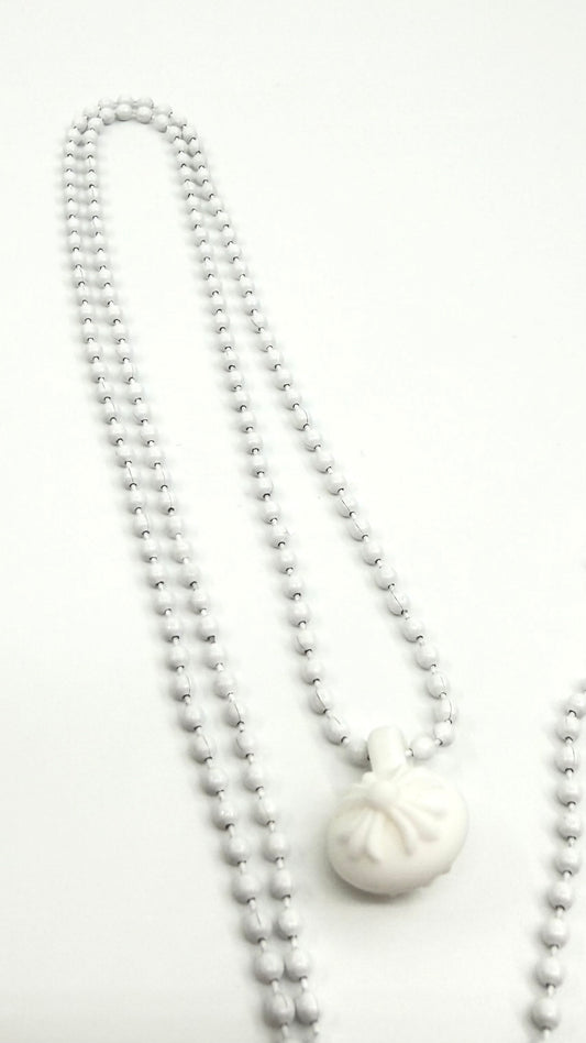 CHROME HEARTS SILICONE CH CROSS BALL NECKLACE - WHITE
