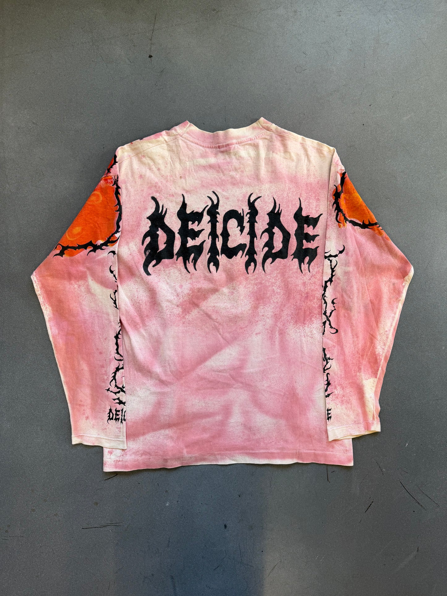 90'S DEICIDE ORANGE MARBLE AOP LS BAND TEE (SCREEN STARS TAG)