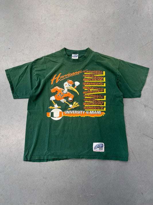 90'S MIAMI HURRICANES UNIVERSITY OF MIAMI SEBASTIAN TEE (CAPITOL GRAPHICS TAG)