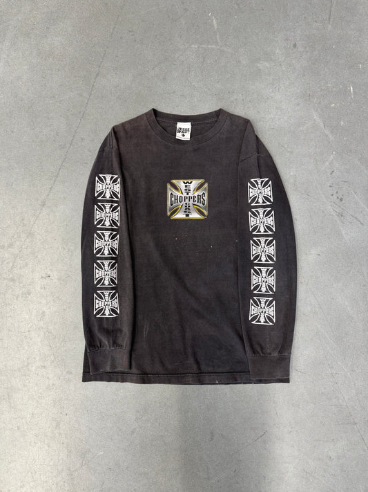 00S WEST COAST CHOPPERS REPEATED IRON CROSS LS TEE (JESSE WHO TAG) - M/L