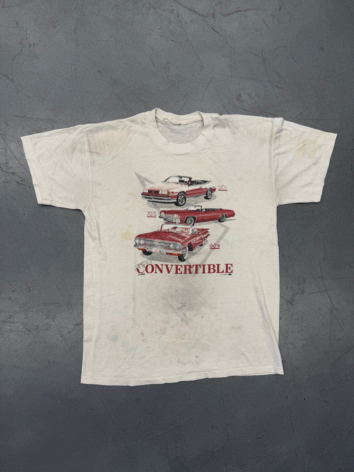 1989 CHEVY CONVERTIBLE FADED THRASHED TEE (PULLED TAG)