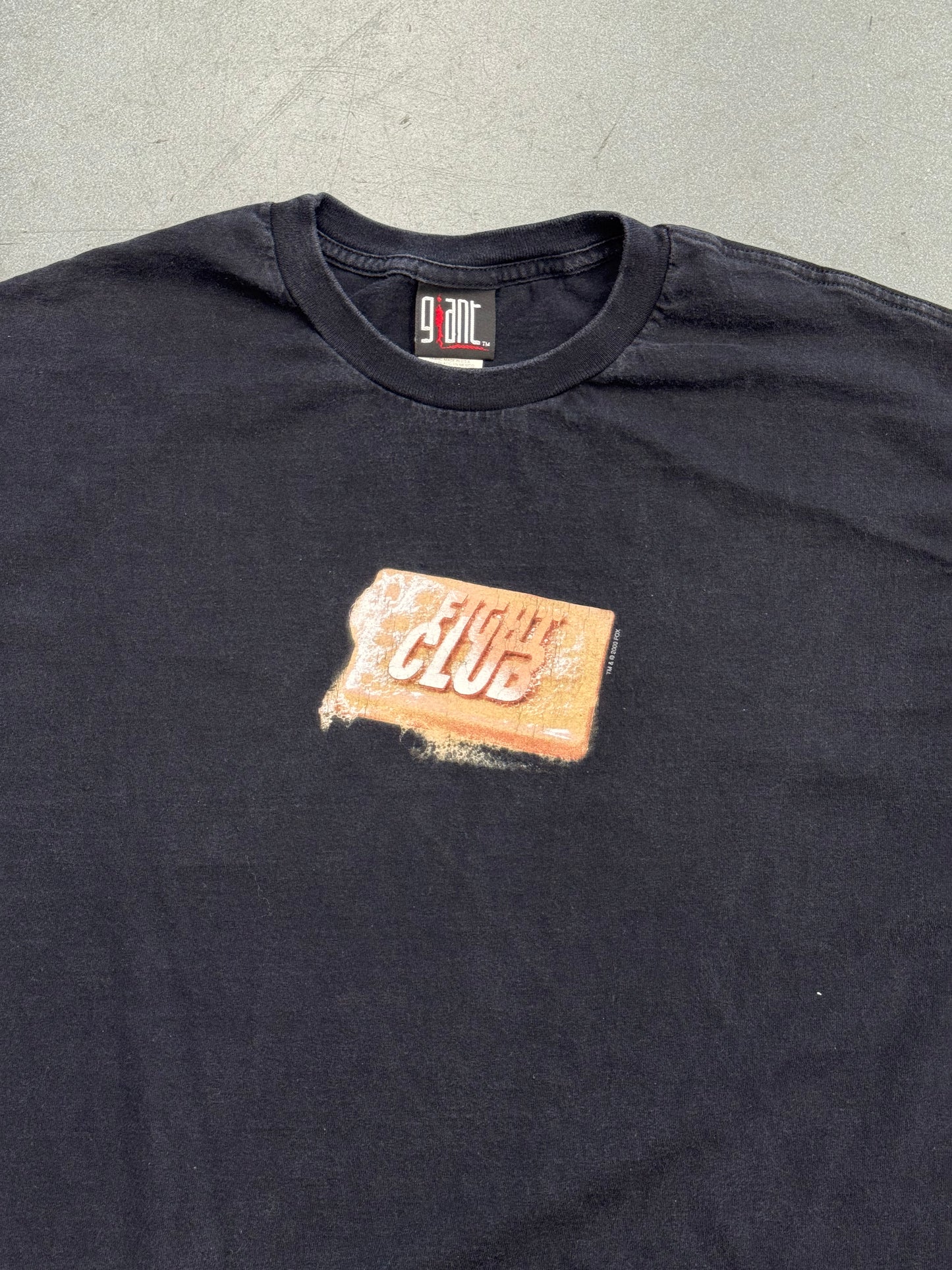 2000 FIGHT CLUB MOVIE PROMO 'RULES' TEE (GIANT TAG)