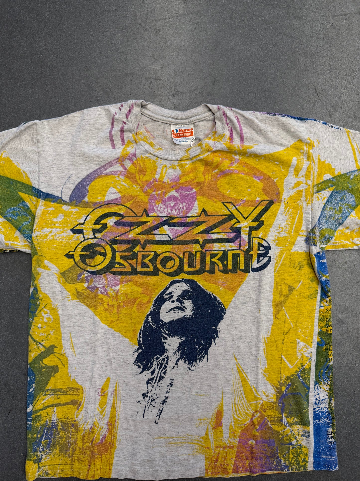 1991 OZZY OSBOURNE DIARY OF A MADMAN AOP TEE (HANES TAG)
