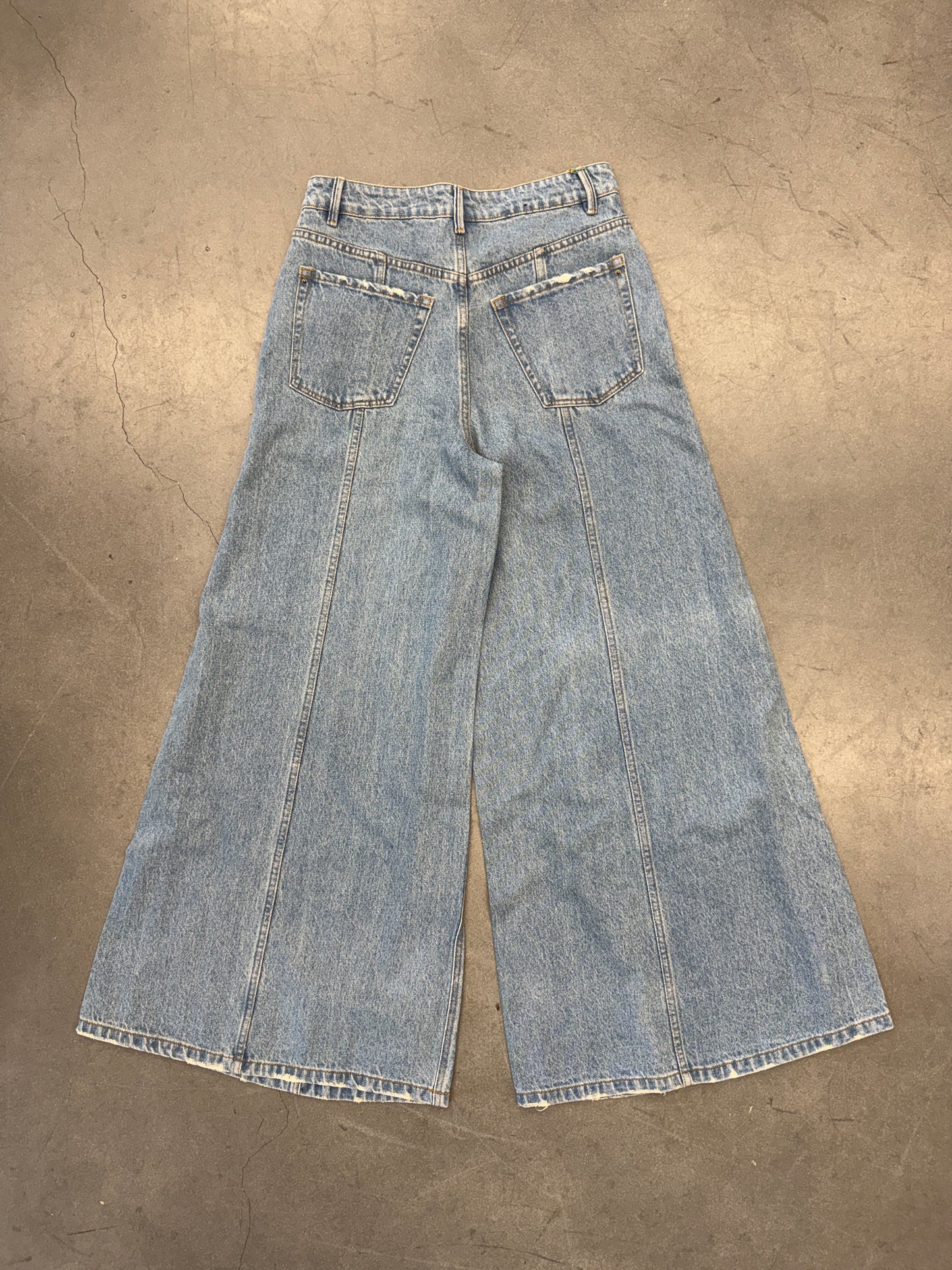 Y2K TNS FLARED RAVE DENIM PANTS