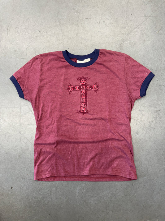 2003 YOUTH BLACK SABBATH VINTAGE CROSS RINGER TEE (MADE IN HONDURAS TAG)