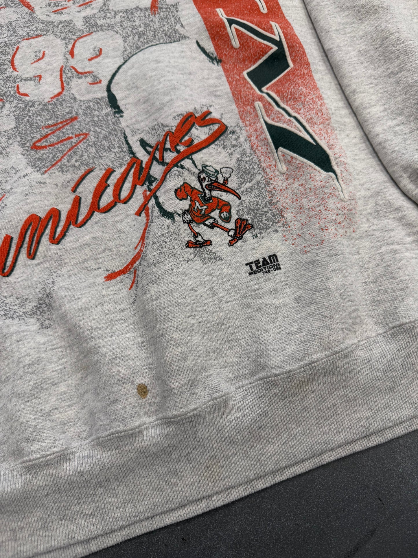 90S TEAM EDITION MIAMI HURRICANES "UM" #99 PLAYER CREWNECK