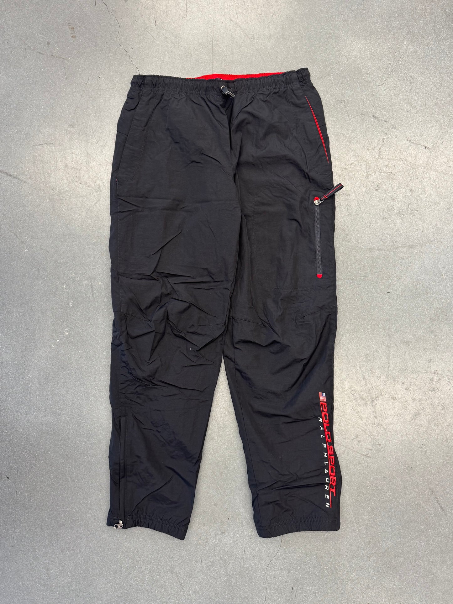 VINTAGE RALPH LAUREN POLO SPORT TRACK PANTS - BLACK