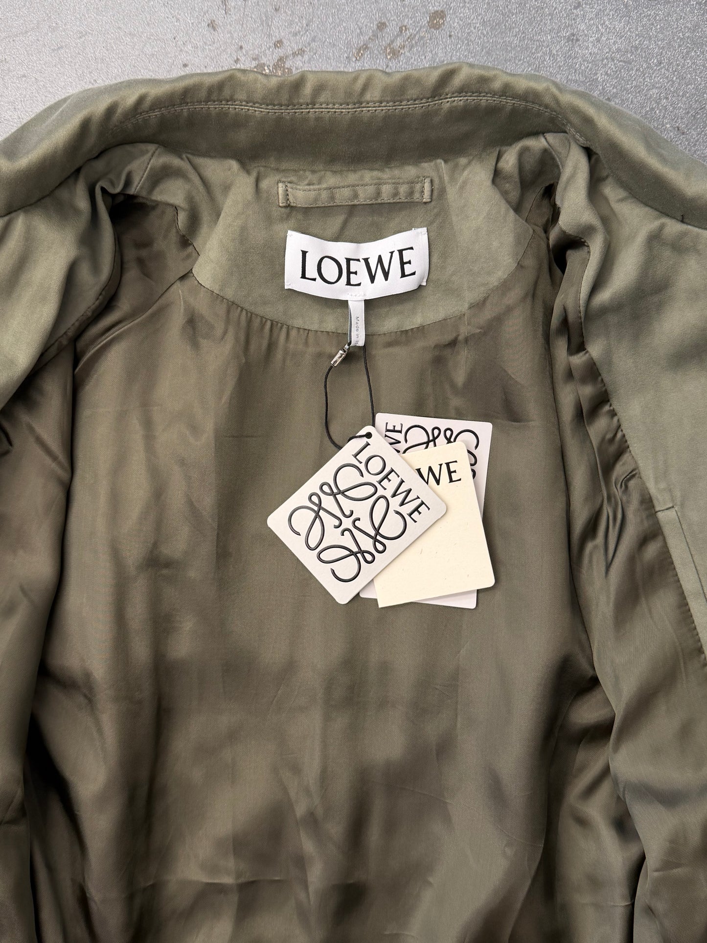 LOEWE BELTED JACKET - KHAKI GREEN