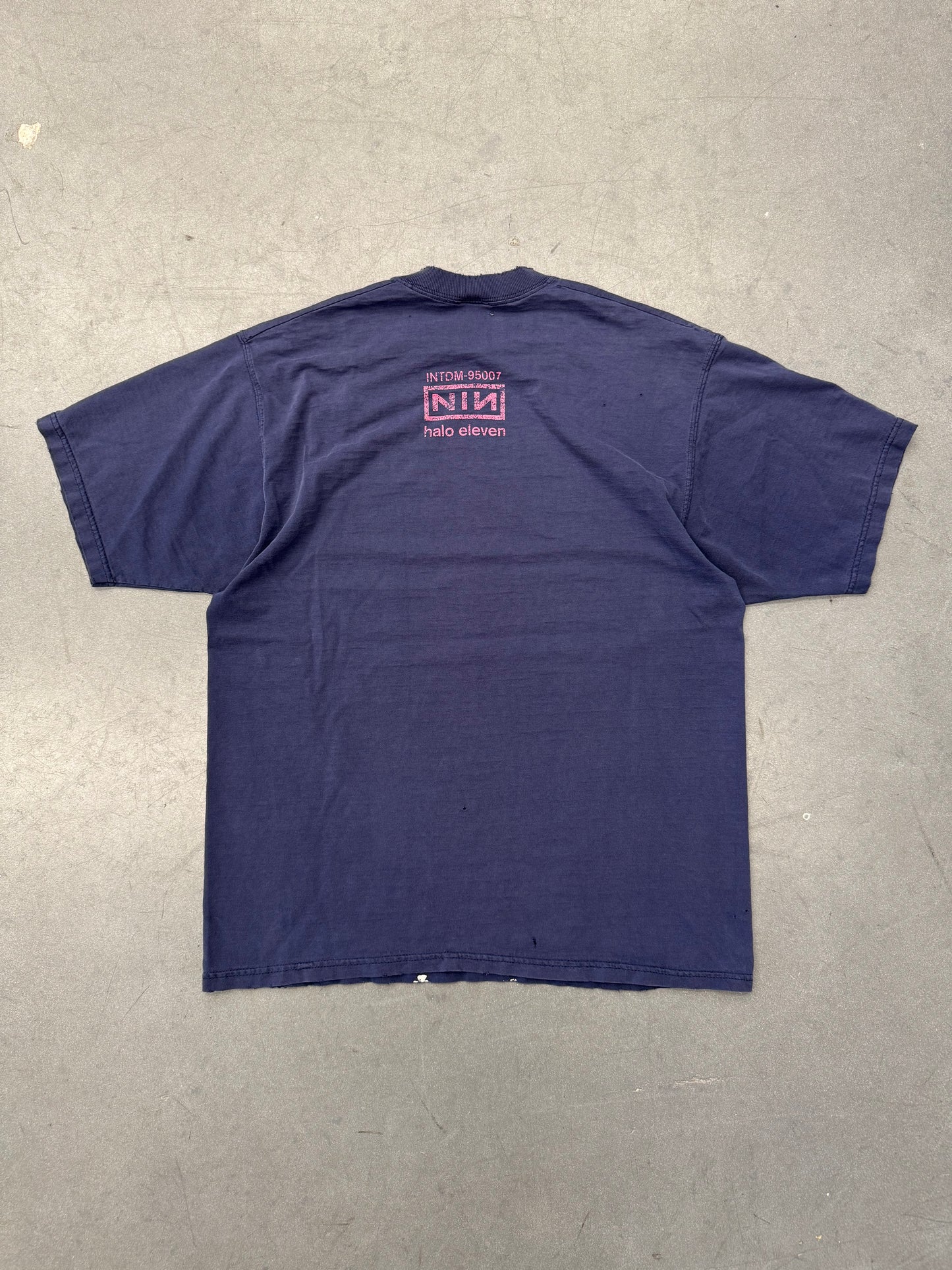 1997 NINE INCH NAILS HALO ELEVEN "THE PERFECT DRUG" PAINT SPLATTER TEE (FOTL TAG)