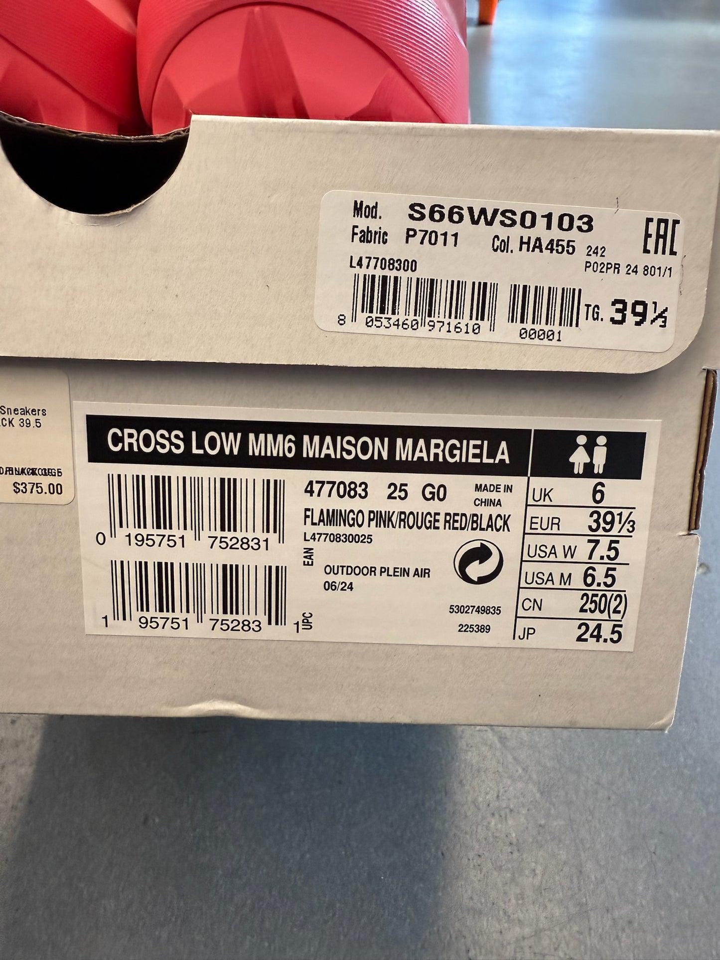 2024 SIZE 7.5W SALOMON CROSS LOW MM6 MAISON MARGIELA FLAMINGO PINK