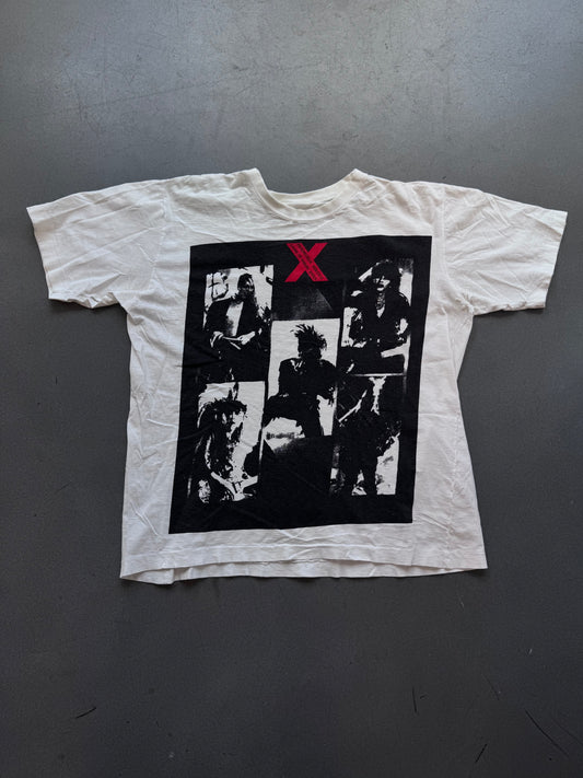 90'S X JAPAN PSYCHEDELIC VIOLENCE CRIME OF VISUAL SHOCK DISTRESSED BAND TEE (PULLED TAG)