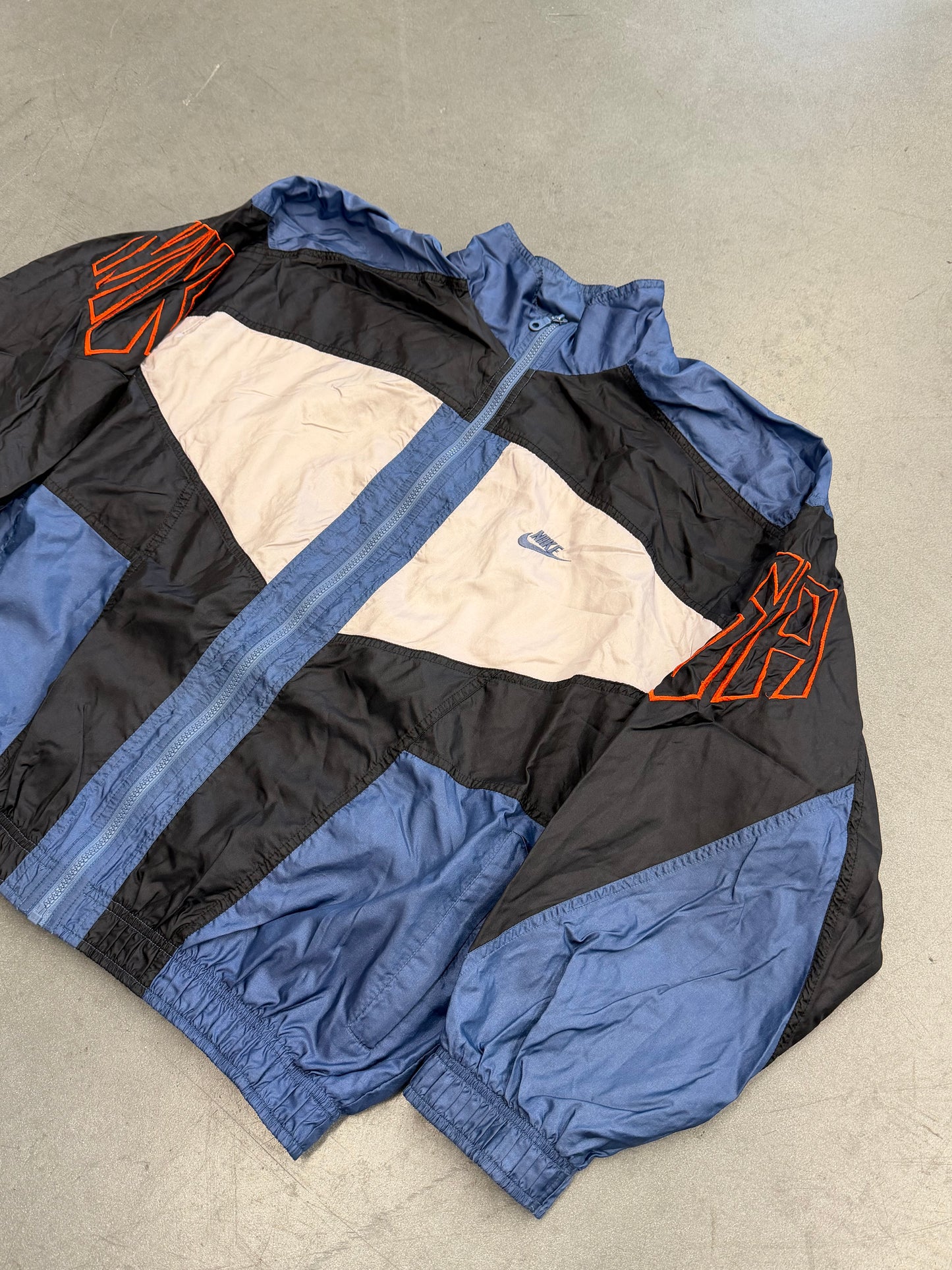 90S NIKE USA COLORBLOCK ZIP-UP WINDBREAKER - BLUE