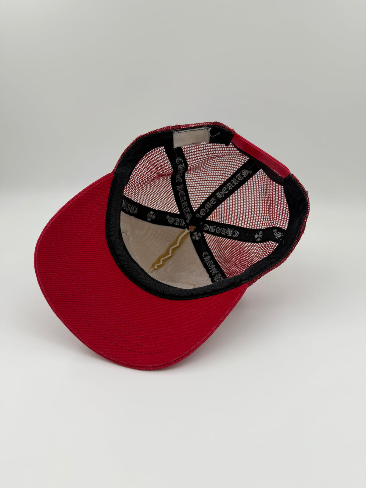 CHROME HEARTS FUCK HOLLYWOOD, USA TRUCKER HAT - RED/WHITE/BLACK
