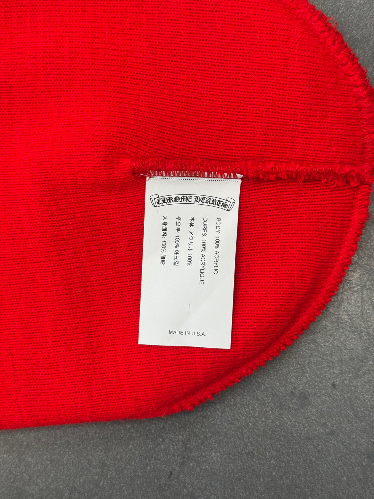 CHROME HEARTS WATCH CAP CH BEANIE - RED/WHITE