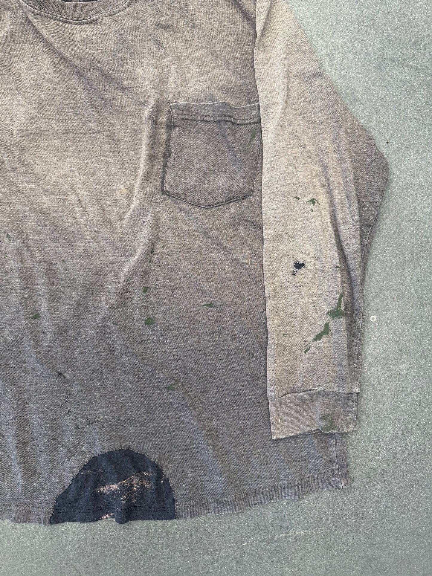 TYRANNY & MUTATION VINTAGE FADED & ALTERED LONG SLEEVE POCKET SHIRT