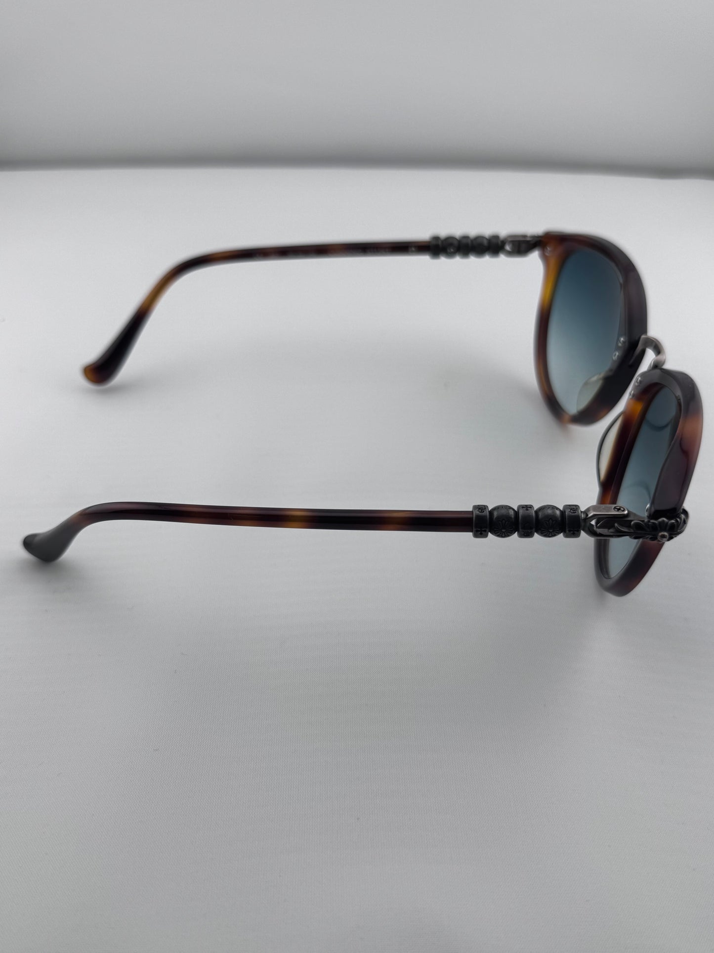 CHROME HEARTS 'CUNNING STUNT' TORTOISE SUNGLASSES (PRE-OWNED WITH CASE)