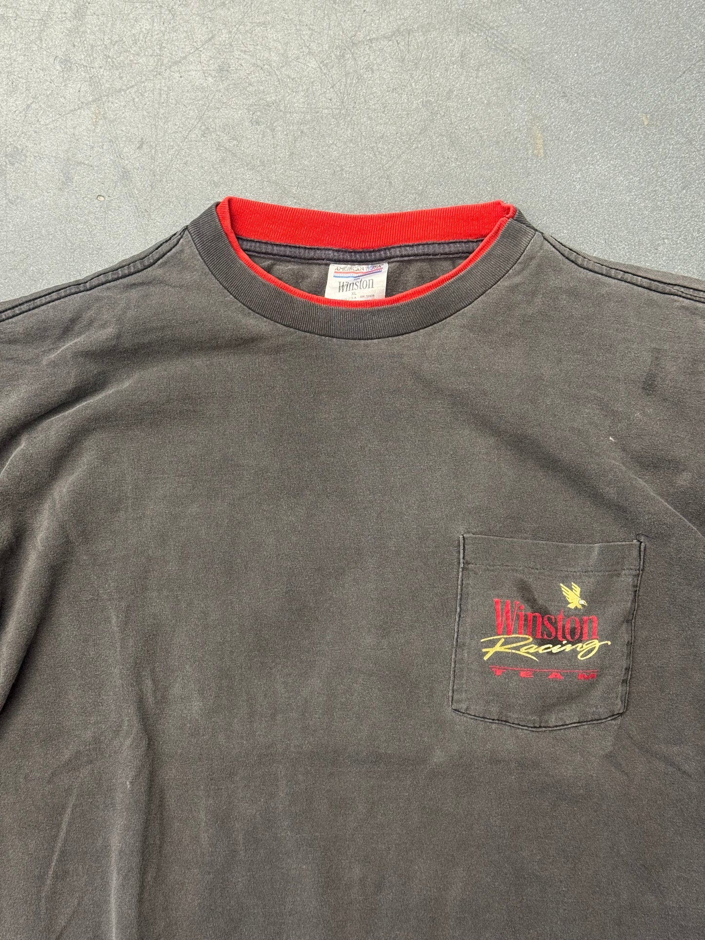 90S WINSTON RACING TEAM DOUBLE COLLAR POCKET TEE (AMERICAN BORN TAG)