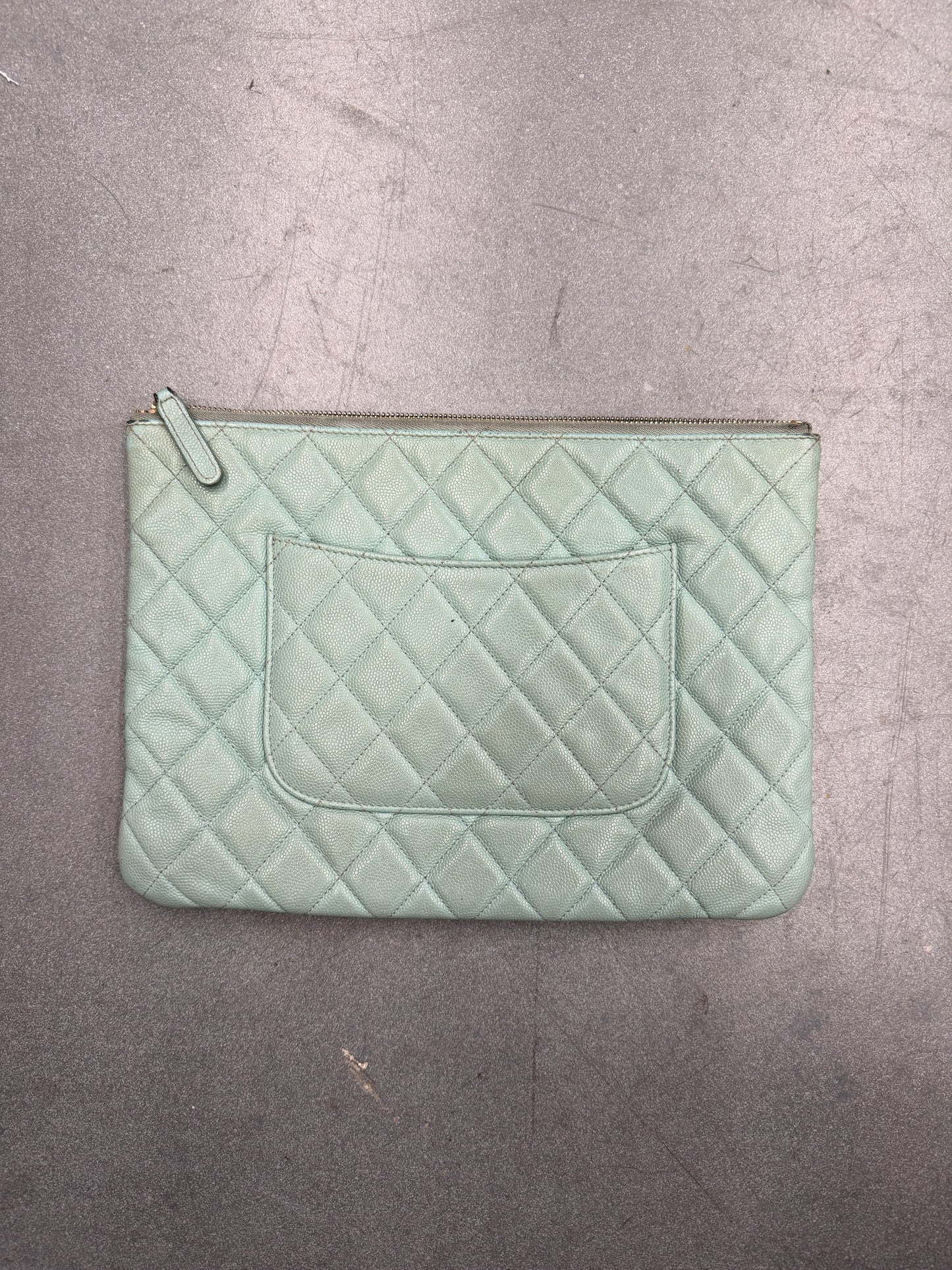 CHANEL MEDIUM O-CASE CLUTCH - AQUA