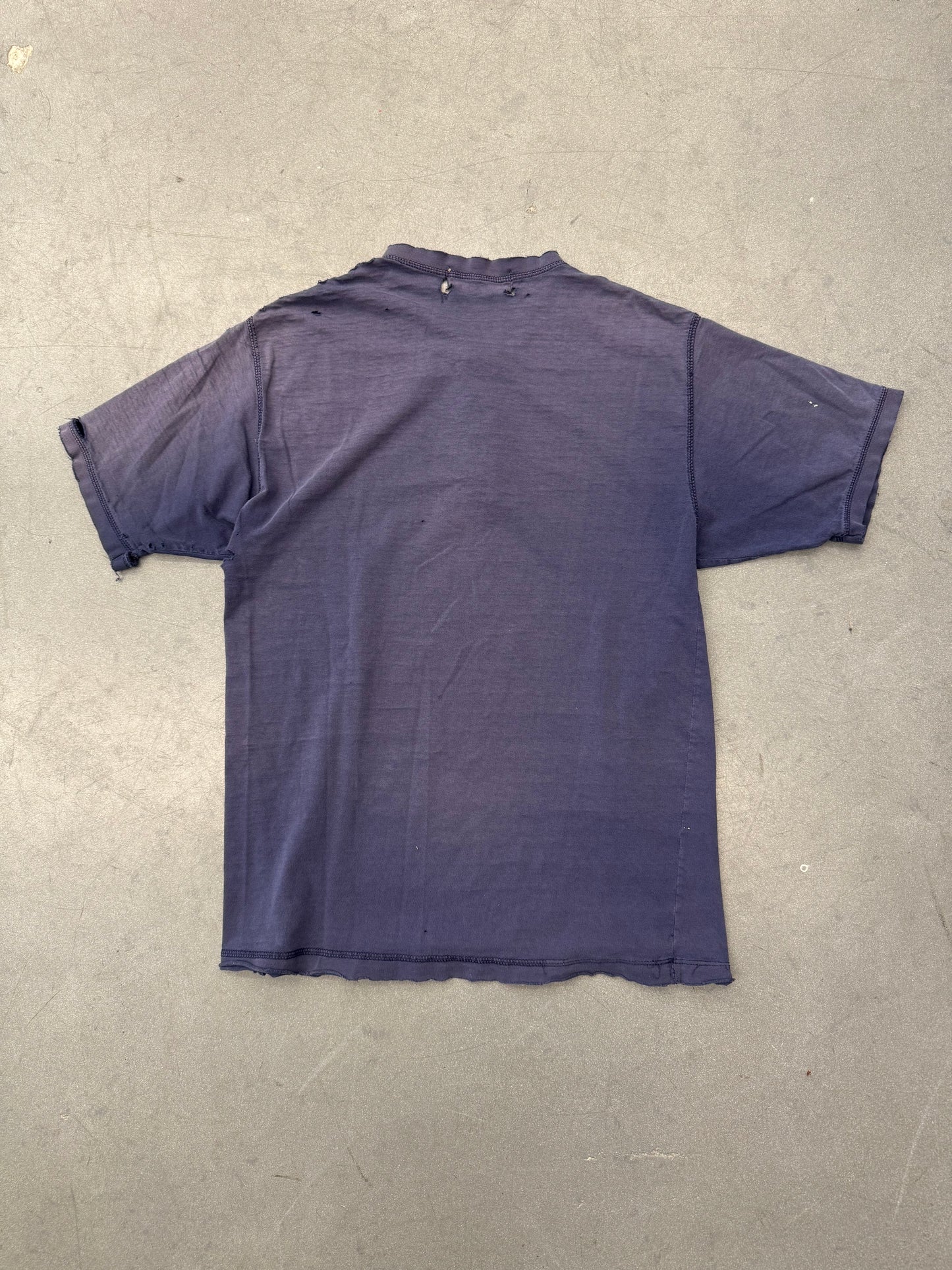 VINTAGE DISTRESSED BLANK HENLEY 3-BUTTON TEE (CUT TAG)
