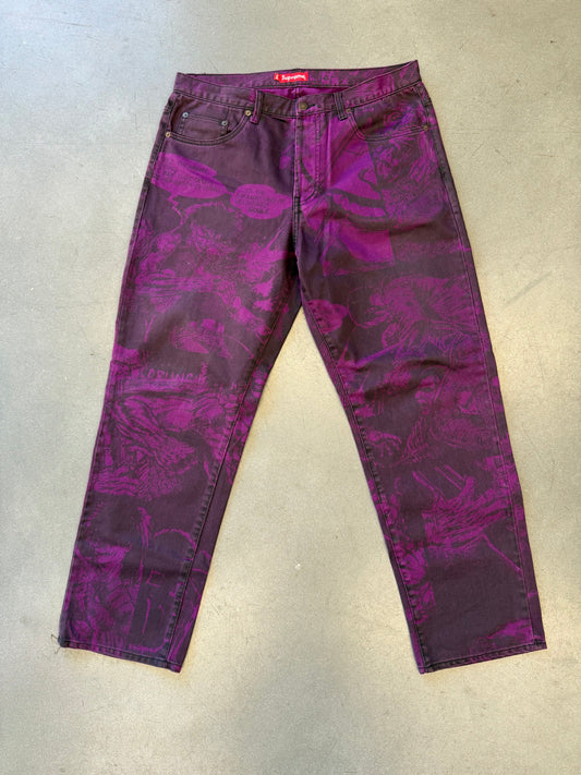FW21 SUPREME THE CROW REGULAR JEANS PURPLE