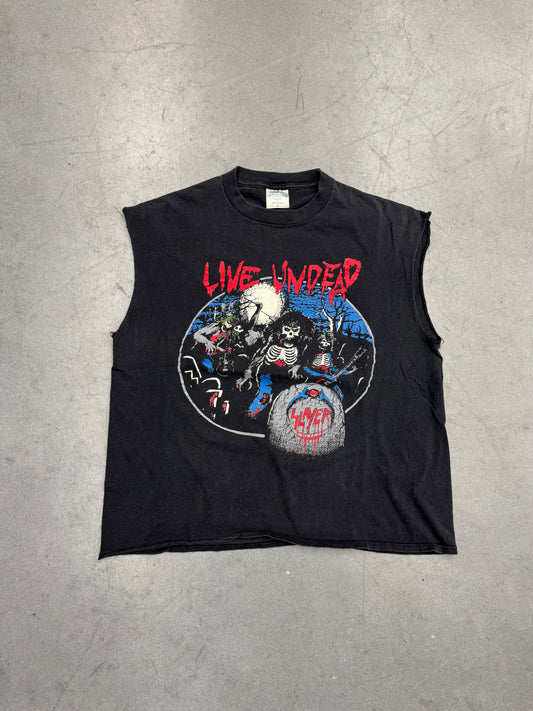 90S SLAYER LIVE UNDEAD "DEAD AHEAD" CUTOFF TEE (BROCKUM TAG)