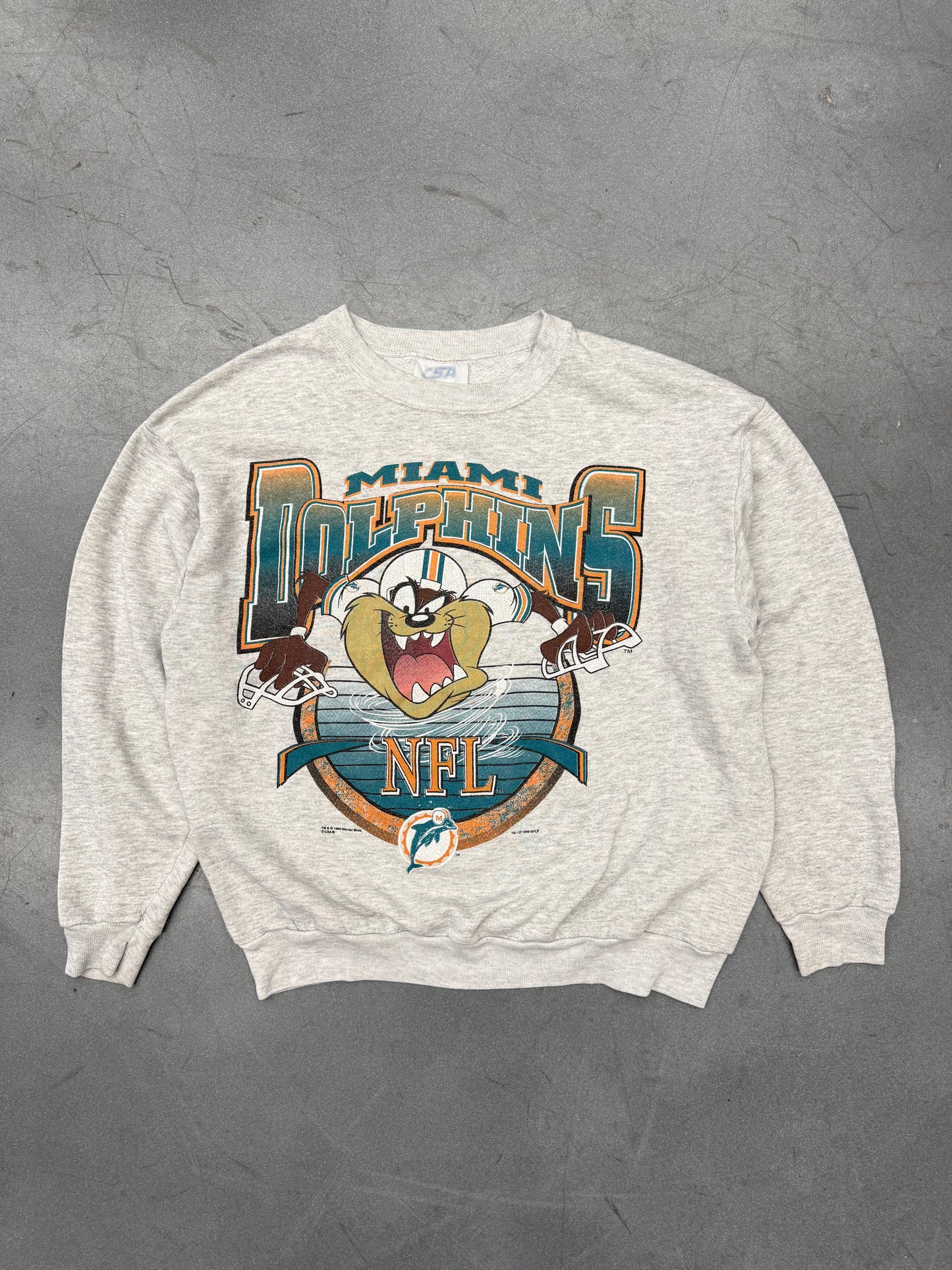 1996 MIAMI DOLPHINS TAZMANIAN DEVIL CREWNECK (CSTA TAG)