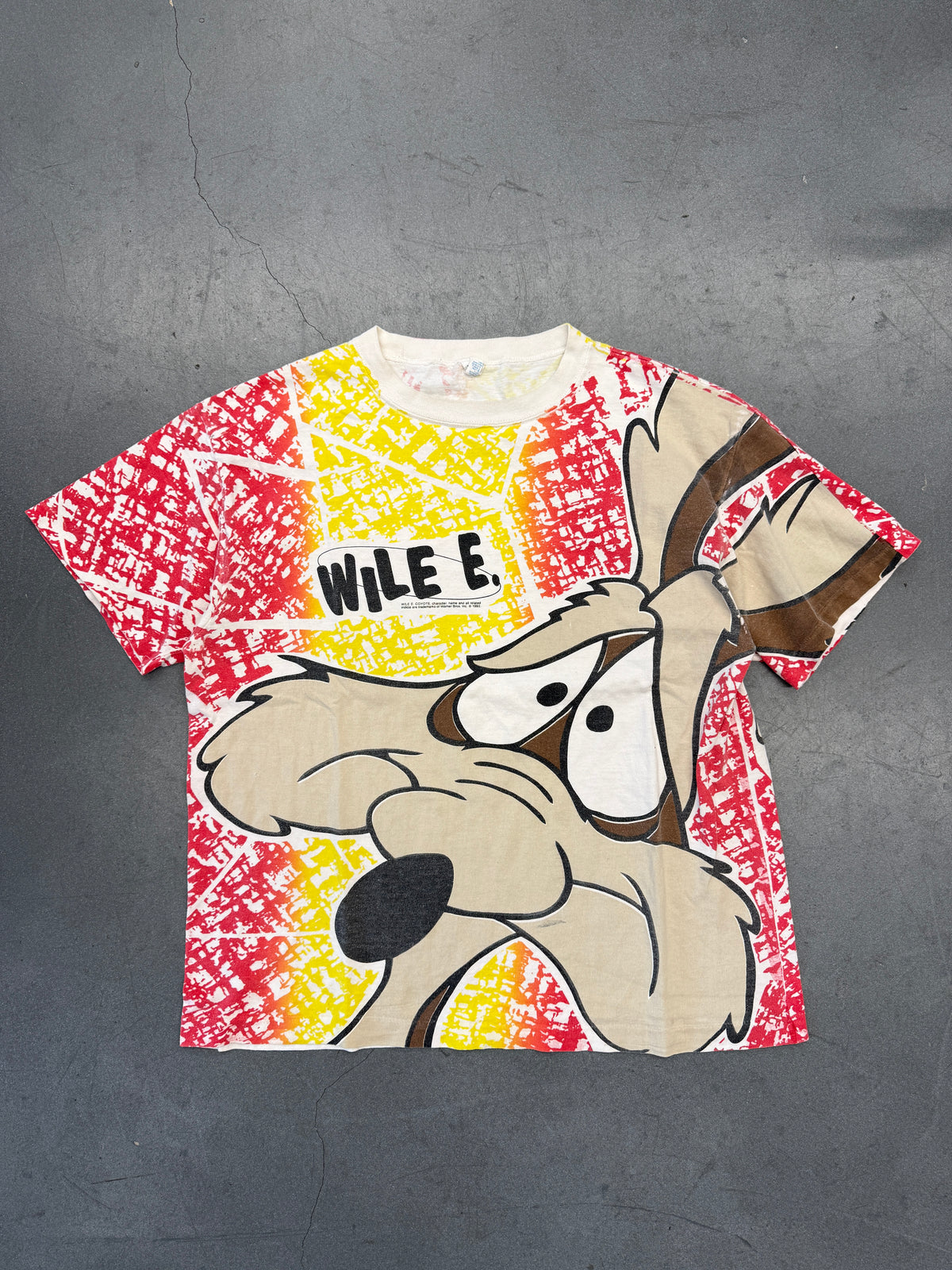 1992 WILE E. COYOTE BIG FACE AOP LOONEY TUNES TEE (SUN TAG)