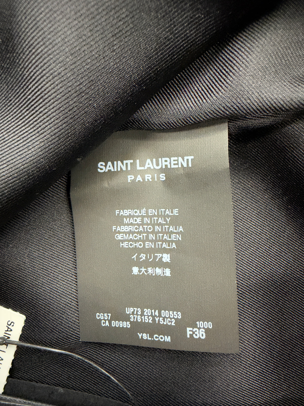 2015 SAINT LAURENT PARIS LEATHER FRINGE SKIRT