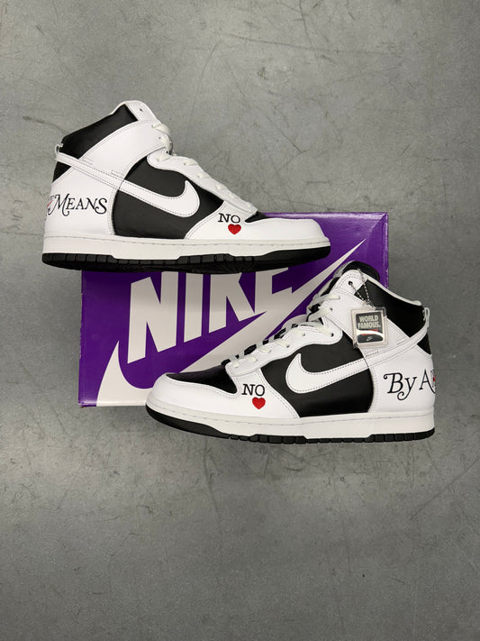 NIKE SB DUNK HIGH SUPREME BY ANY MEANS BLACK