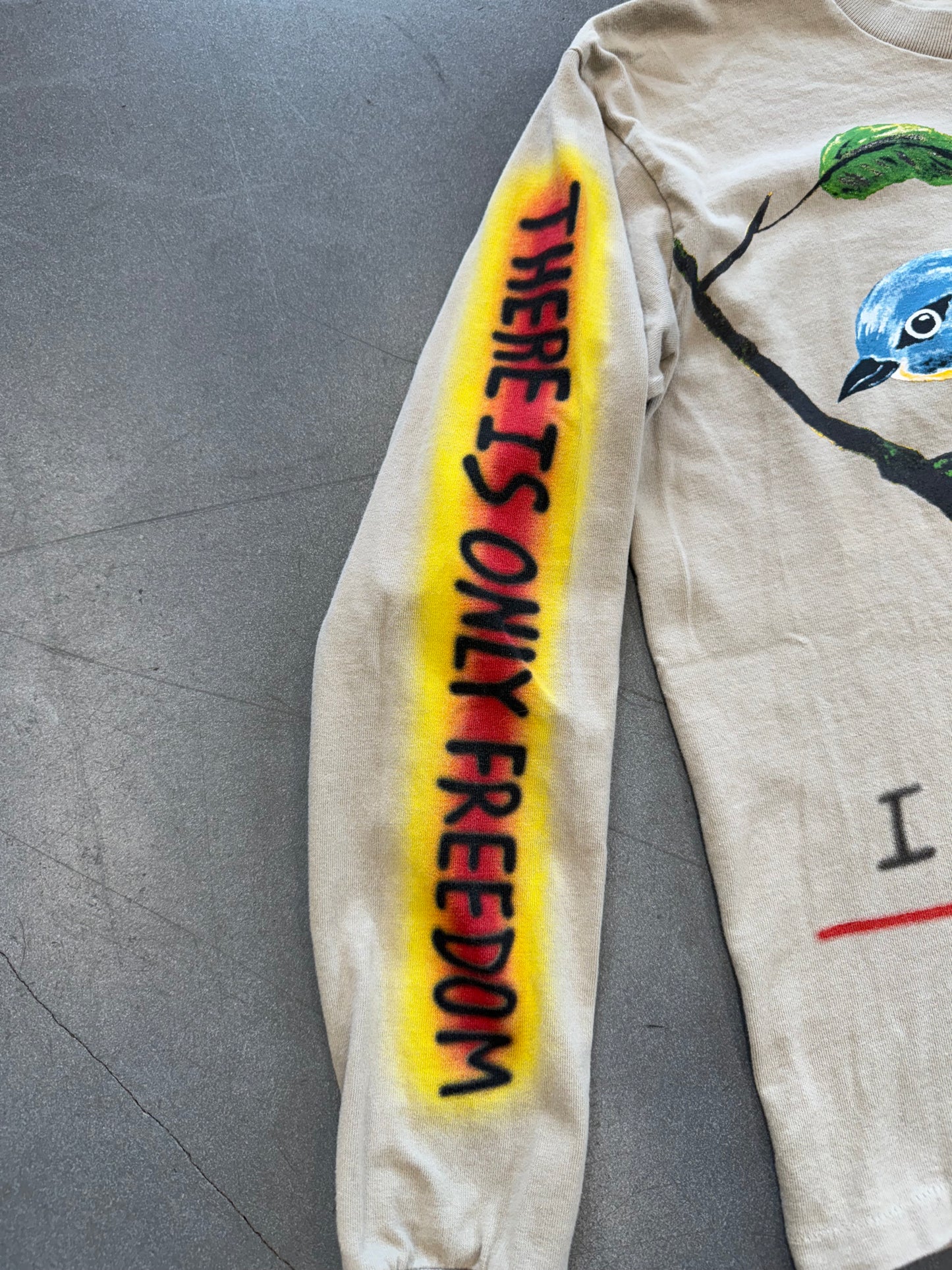 FW18 YEEZY WES LANG BIRD L/S TEE - VAPOR (S)