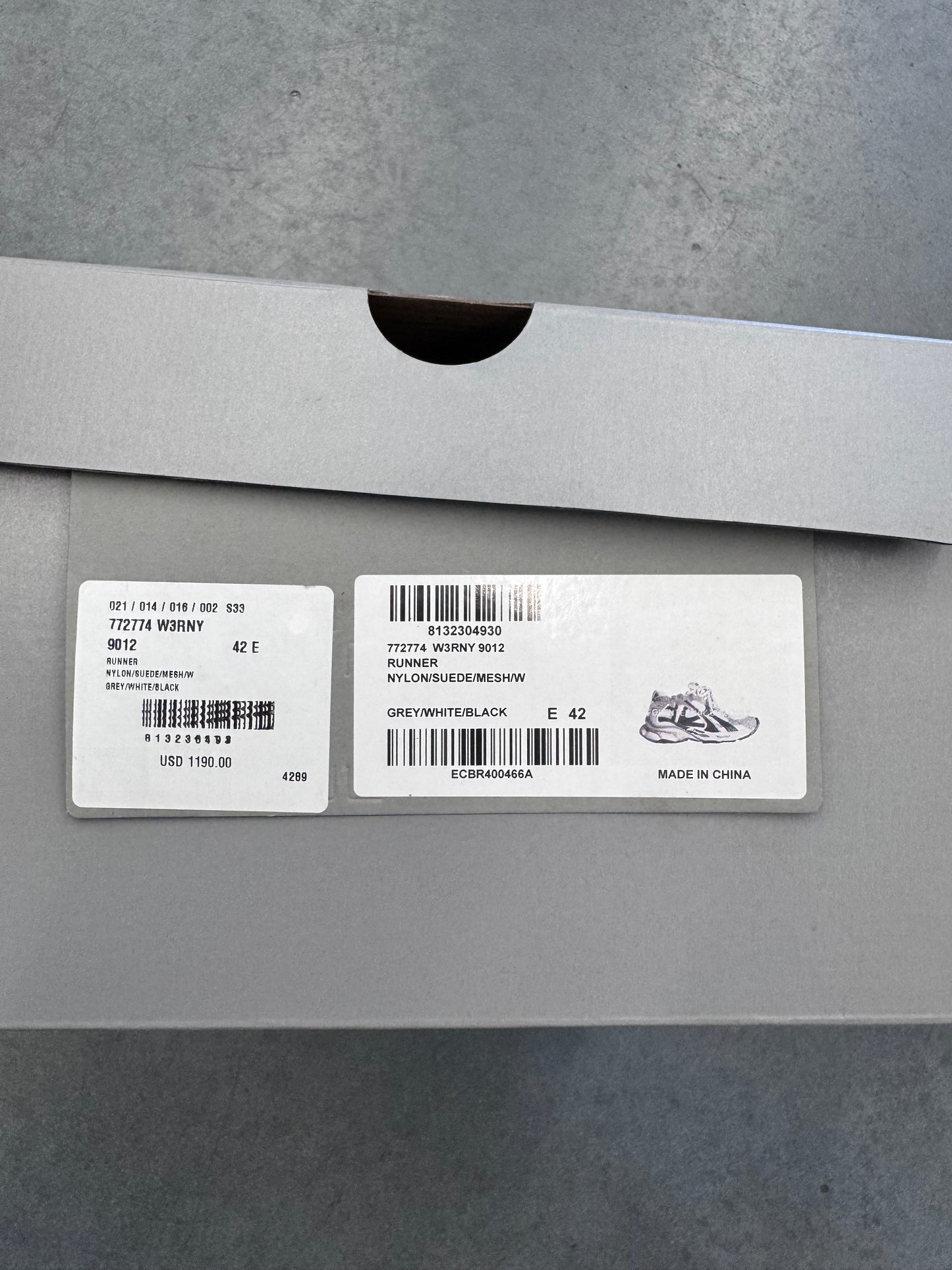 SIZE 42 BALENCIAGA MEN'S RUNNER SNEAKERS NYLON/SUEDE/MESH (NEW WITH BOX)
