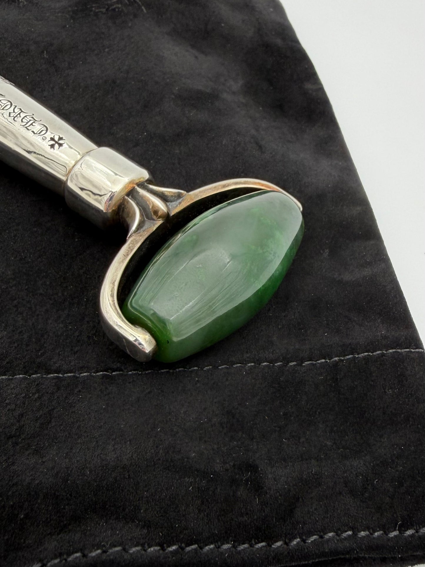 CHROME HEARTS SILVER CLB JADE FACIAL ROLLER CERTIFIED LOVER BOY