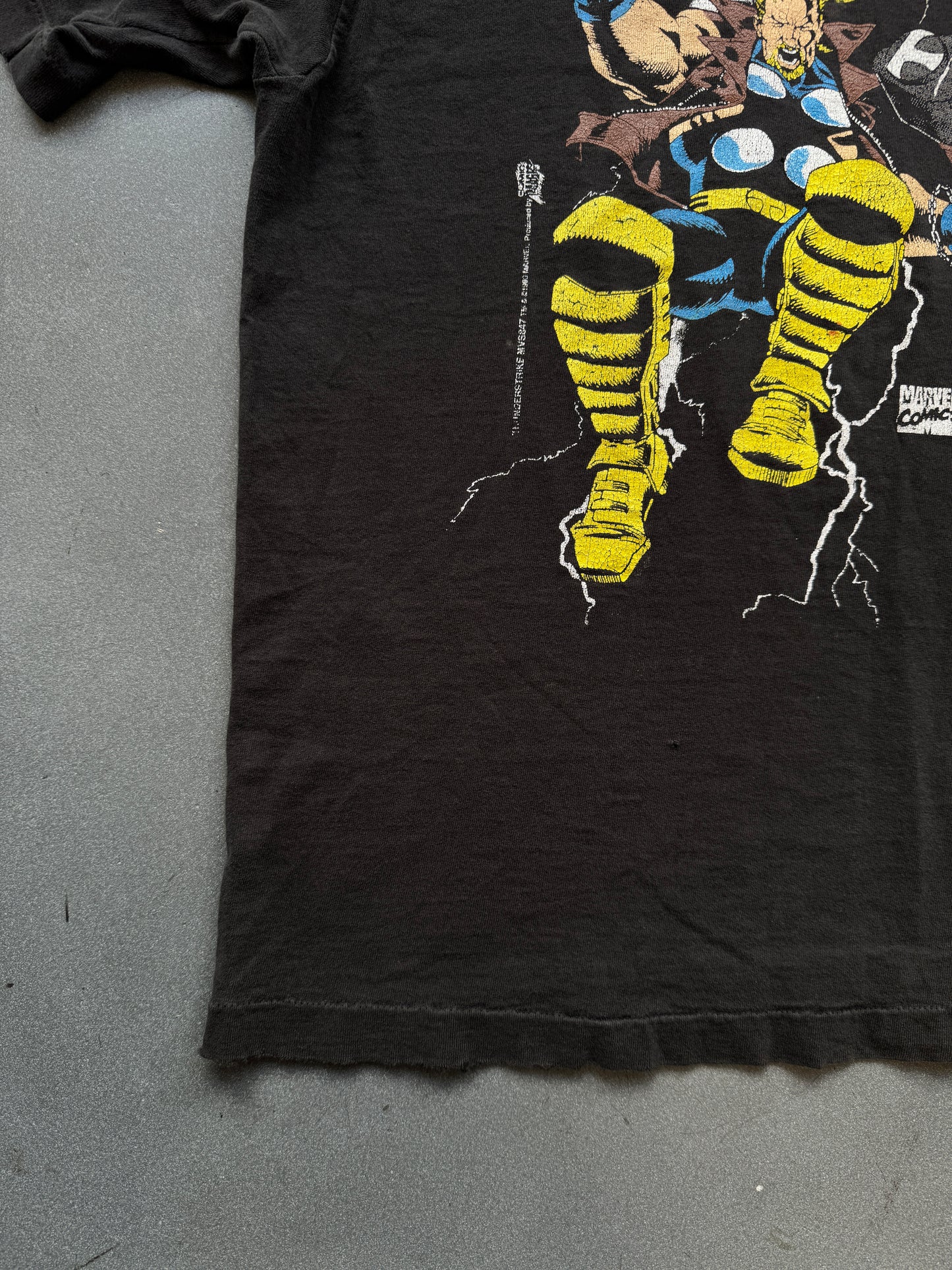 1993 MARVEL COMICS THOR THUNDERSTRIKE DISTRESSED TEE (FOTL TAG) (CC)