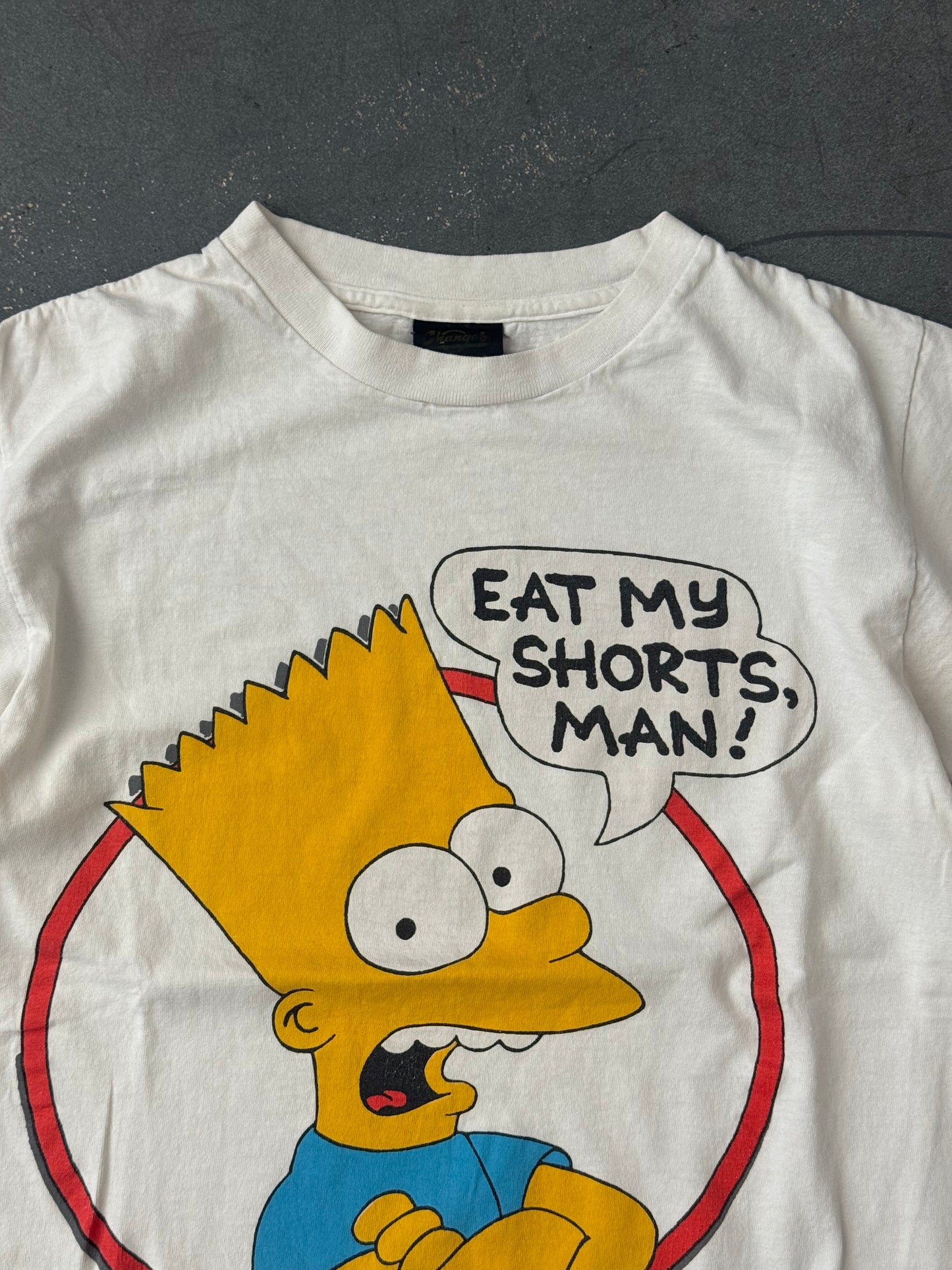 1990 THE SIMPSONS BART EAT MY SHORTS MAN! TEE (CHANGES TAG)