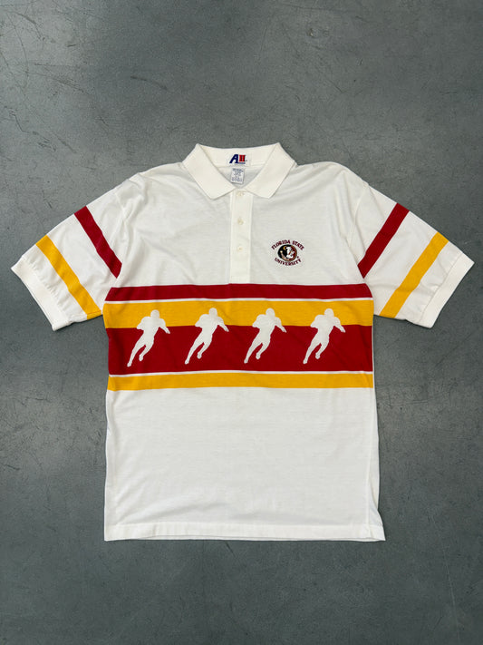 90'S FLORIDA STATE SEMINOLES UNIVERSITY STRIPED COLLARED TEE (A II TAG)