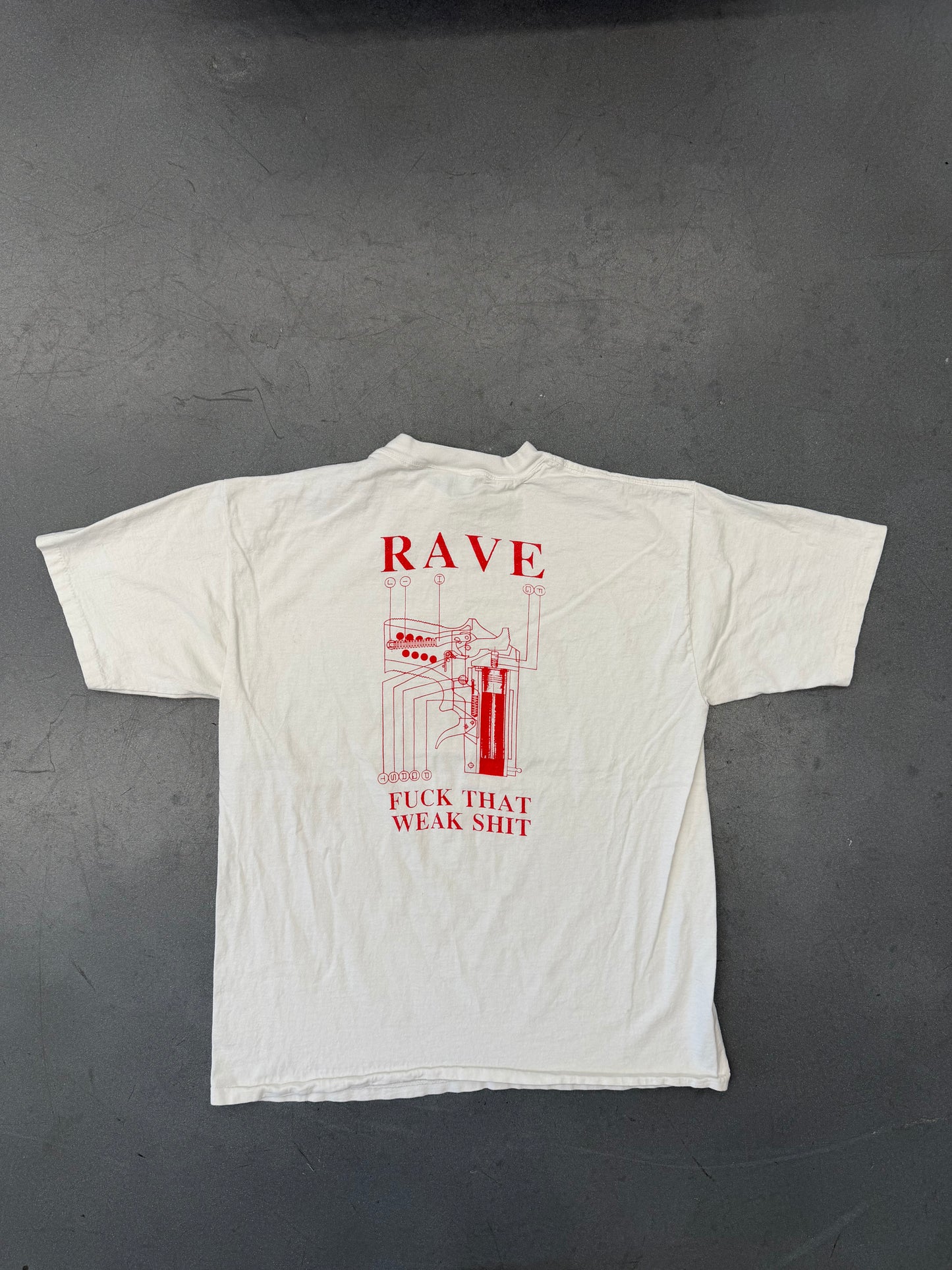90'S ANTISEEN RAVE FUCK THAT WEAK SHIT BAND TEE (ALL SPORT TAG)
