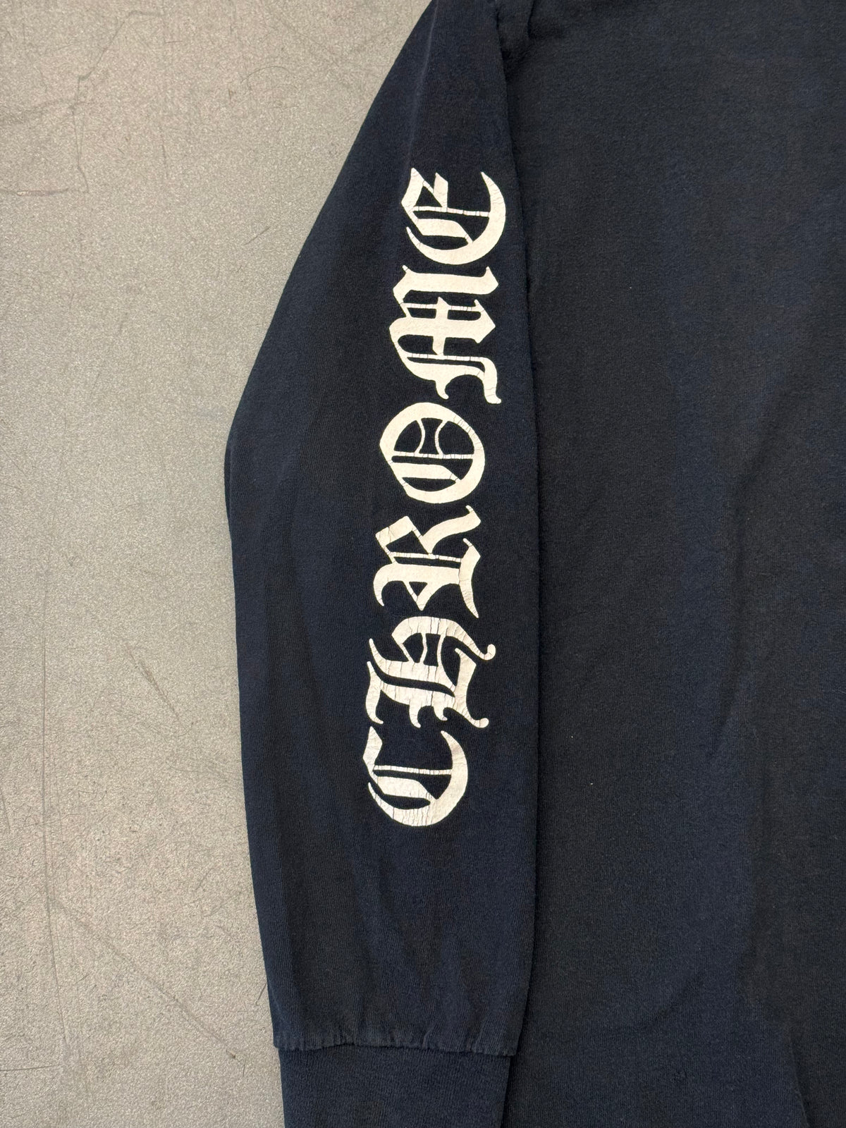 EARLY '90S CHROME HEARTS FIRST-BATCH VERTICAL LOGO LONG SLEEVE POCKET TEE (BELTON TAG)