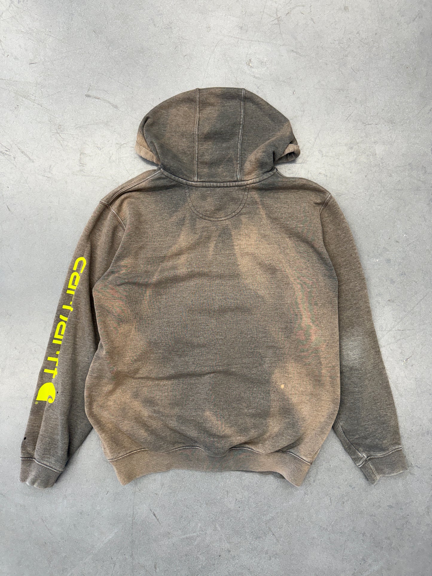 Y2K CARHARTT DISTRESSED AND FADED PULLOVER HOODIE (PRINT TAG)