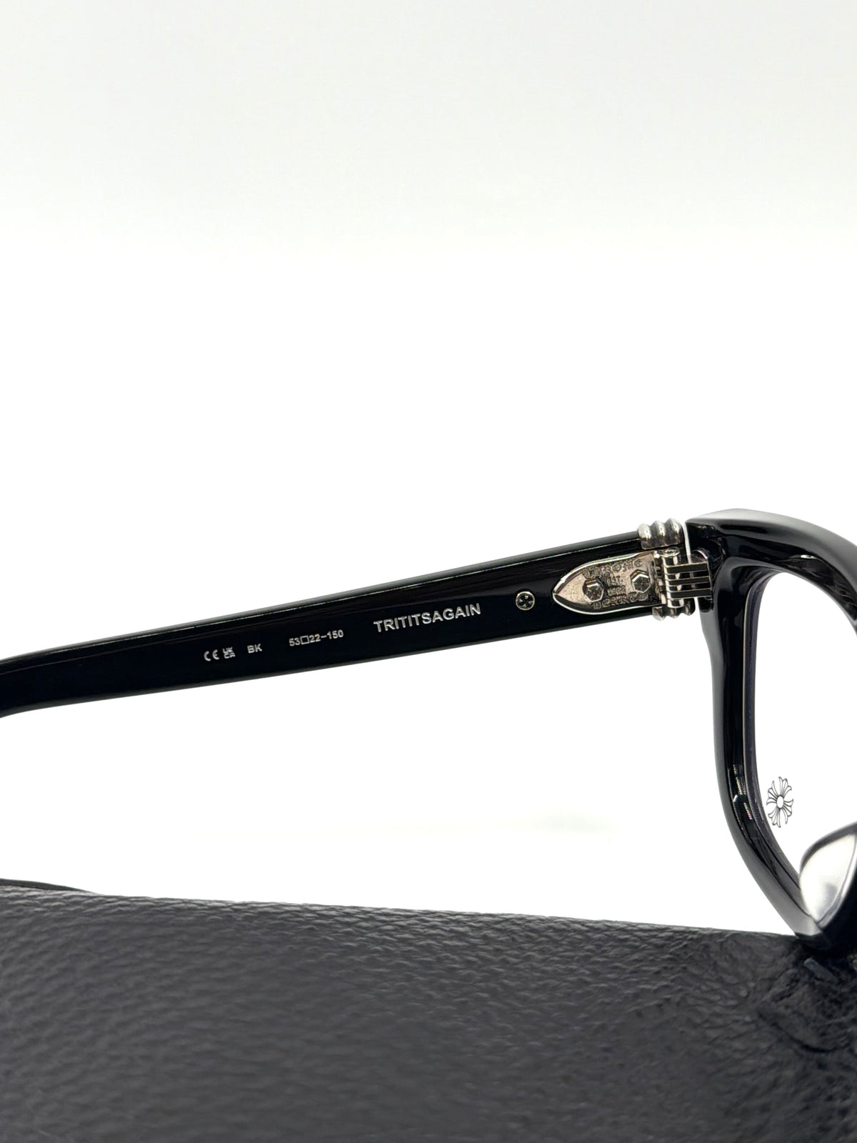 CHROME HEARTS TRITITSAGAIN GLASSES - BLACK/SILVER (WITH CASE)