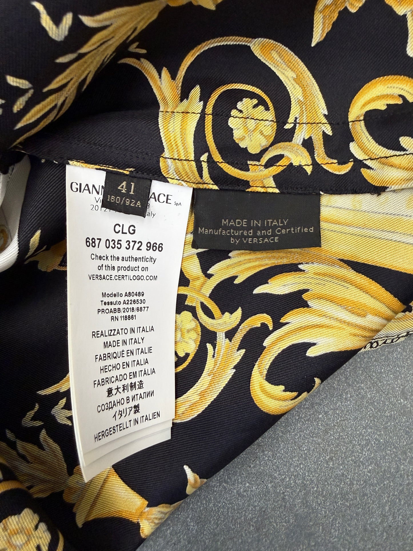VERSACE TRIBUTE BAROQUE SS 1992 BUTTON UP LONGSLEEVE SHIRT