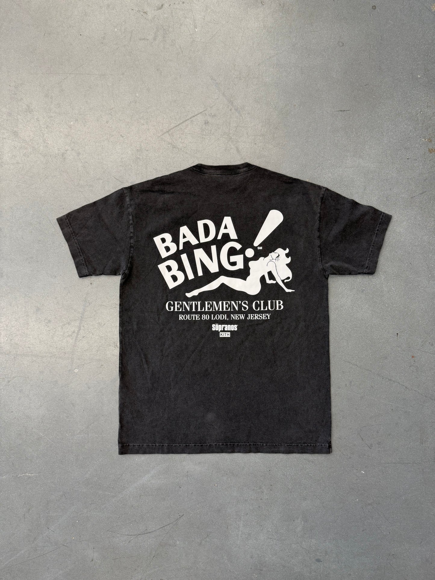 2025 KITH FOR THE SOPRANOS BADA BING VINTAGE TEE - BLACK