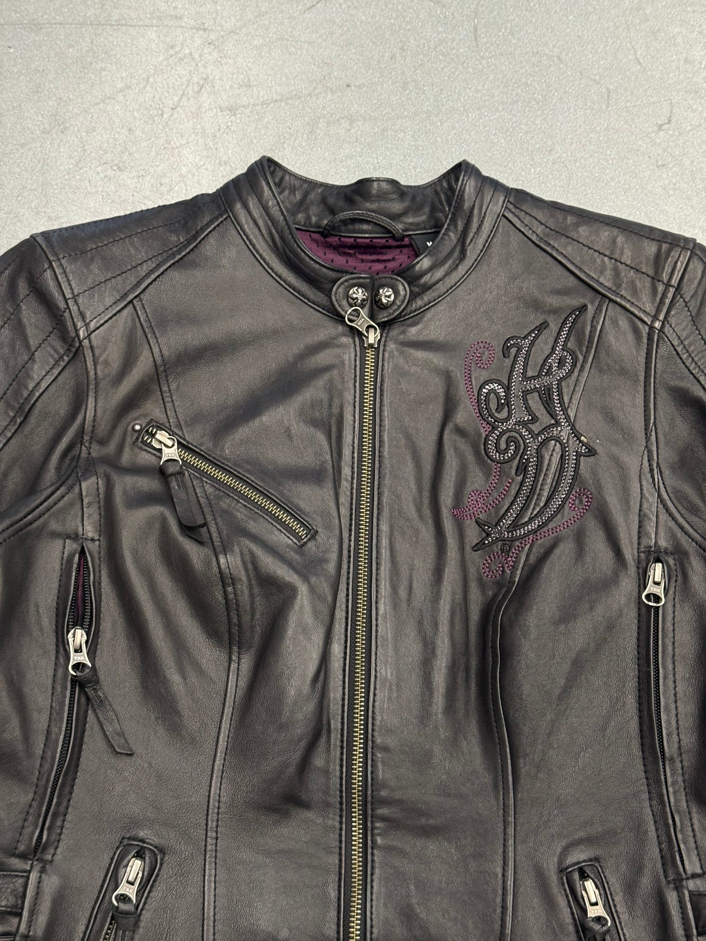 2015 HARLEY-DAVIDSON EMBROIDERED CROSS STUDDED JACKET