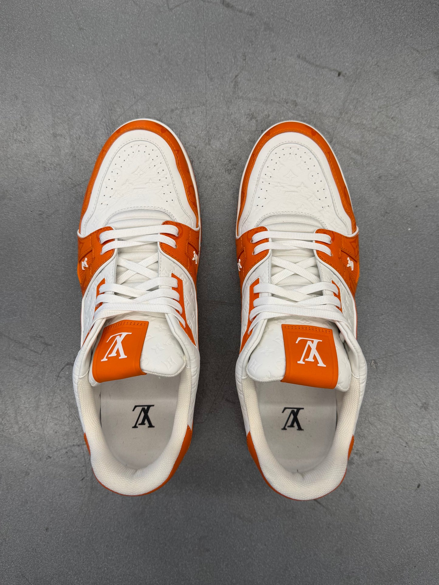 LOUIS VUITTON LV TRAINER SNEAKER - ORANGE/WHITE