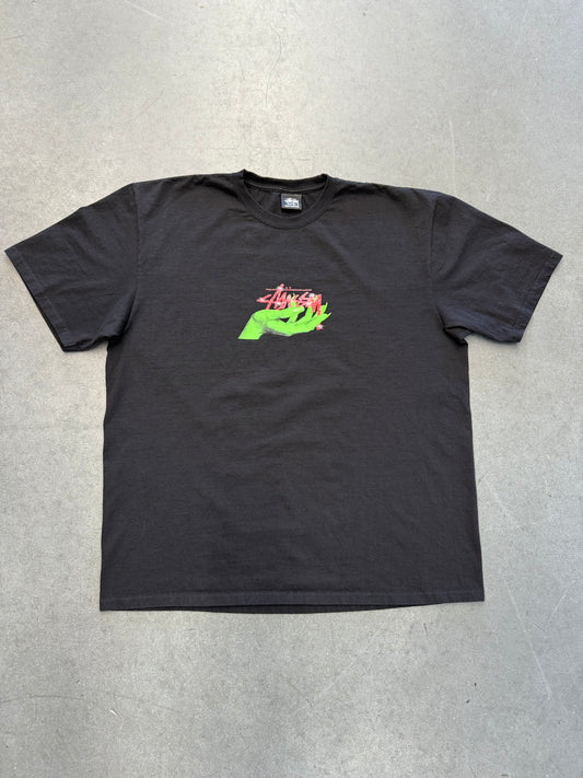 STUSSY OZ WITCH HAND LOGO TEE - BLACK (XL)