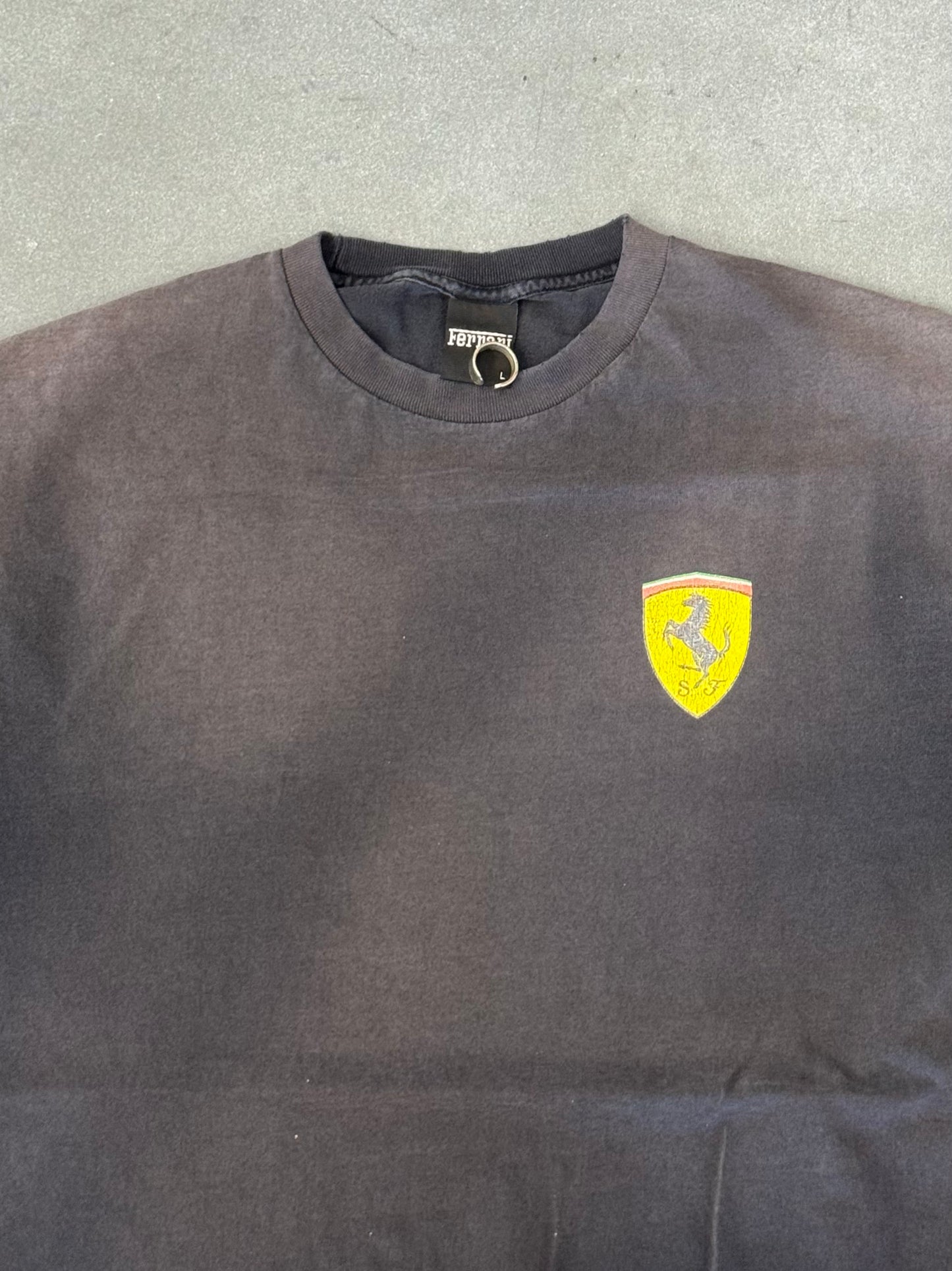 2002 FERRARI EMBLEM LOGO FADED TEE