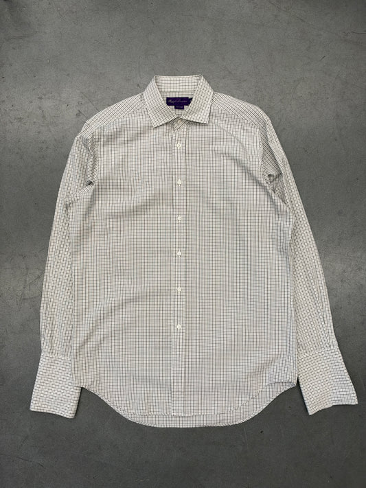 RALPH LAUREN PURPLE LABEL 100% COTTON CHECK DRESS SHIRT