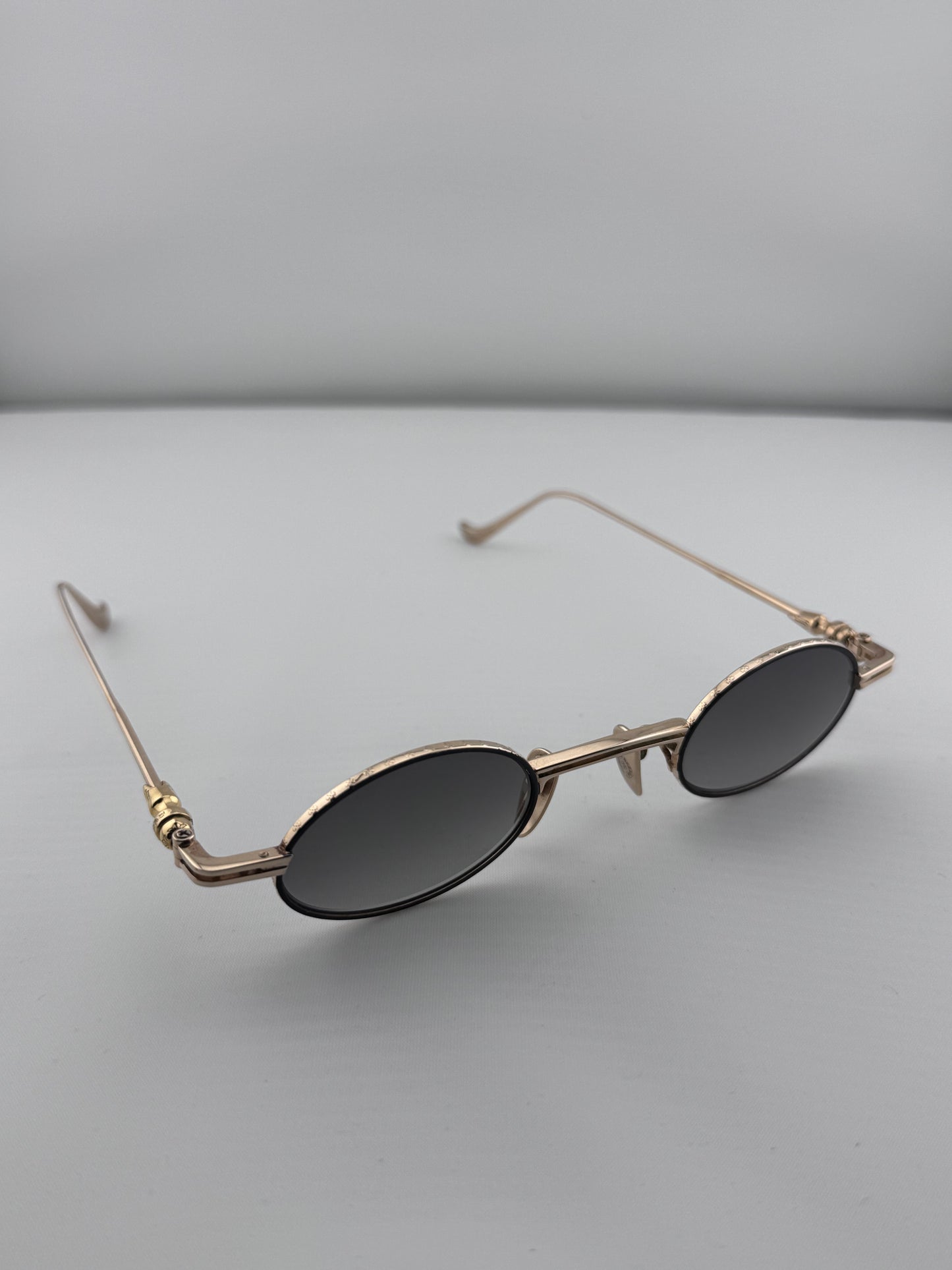 CHROME HEARTS ‘LUX’ GOLD PLATED OVAL SUNGLASSES